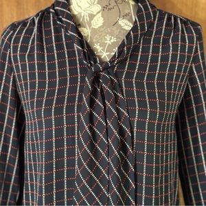 Banana Republic Blouse with Sash Black and Red